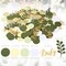 400 Pcs Greenery Baby Shower Confetti Scatter Decorations Green Brown White Table Confetti Dots with Eucalyptus and Gold Scatter for Baby Shower Gender Reveal Decor